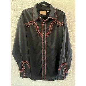 Scully Vintage Western Ebroidered Snap Button Down Long Sleeve Men's XL
